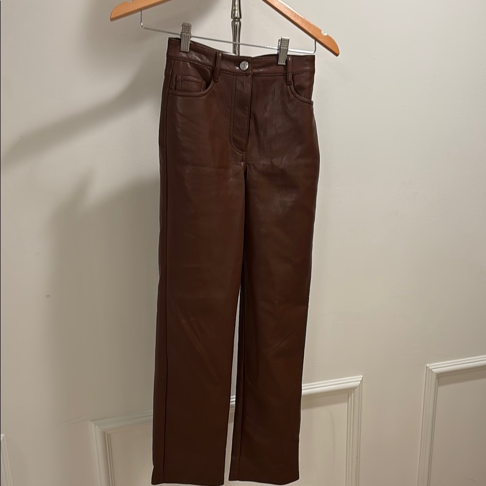 Wilfred Brown Leather Pants